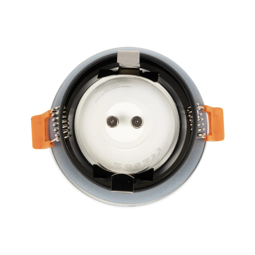 GloboStar® 60889 GASPAR Χωνευτό Στρόγγυλο Σποτ Οροφής για Λάμπα MR16/GU10 IP65 - Αλουμίνιο & Γυαλί - Φ8.5 x Υ4.2cm - Λευκό & Διάφανο - 5 Χρόνια Εγγύηση
