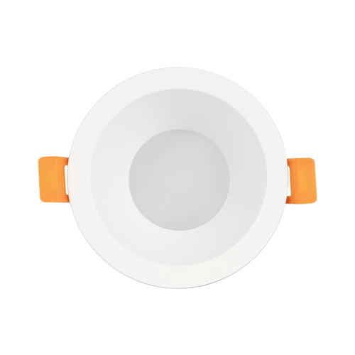 GloboStar® 60892 GASPAR Χωνευτό Στρόγγυλο Σποτ Οροφής για Λάμπα MR16/GU10 IP65 - Αλουμίνιο & Γυαλί - Φ8.5 x Υ4.4cm - Λευκό & Διάφανο - 5 Χρόνια Εγγύηση