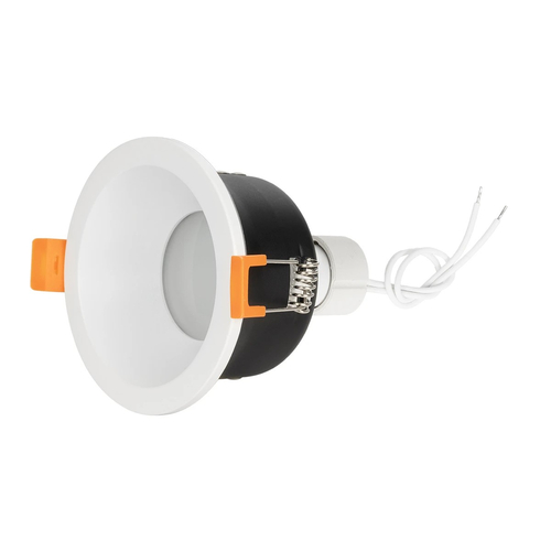 GloboStar® 60892 GASPAR Χωνευτό Στρόγγυλο Σποτ Οροφής για Λάμπα MR16/GU10 IP65 - Αλουμίνιο & Γυαλί - Φ8.5 x Υ4.4cm - Λευκό & Διάφανο - 5 Χρόνια Εγγύηση