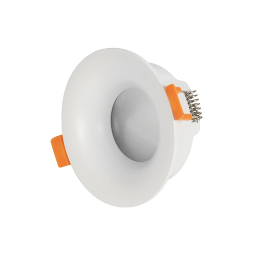 GloboStar® 60894 GASPAR Χωνευτό Στρόγγυλο Σποτ Οροφής για Λάμπα MR16/GU10 IP65 - Αλουμίνιο & Γυαλί - Φ8.5 x Υ3.5cm - Λευκό & Διάφανο - 5 Χρόνια Εγγύηση
