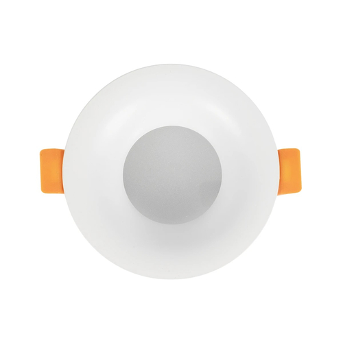 GloboStar® 60894 GASPAR Χωνευτό Στρόγγυλο Σποτ Οροφής για Λάμπα MR16/GU10 IP65 - Αλουμίνιο & Γυαλί - Φ8.5 x Υ3.5cm - Λευκό & Διάφανο - 5 Χρόνια Εγγύηση