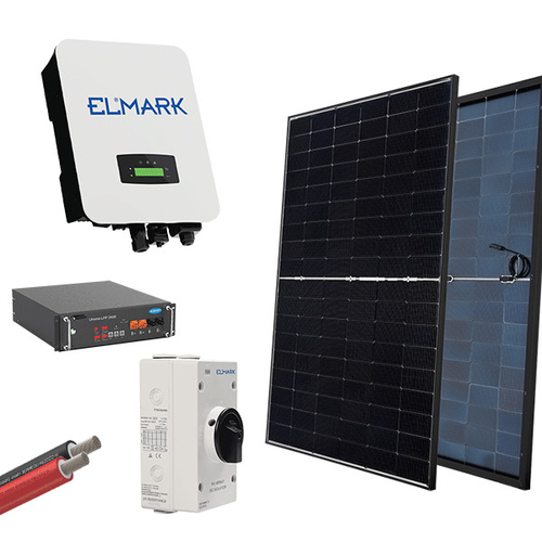 HYBRID Solar System Set 1P/5kW με Πάνελ 430W & Μπαταρία LiFePO4 – ELMARK