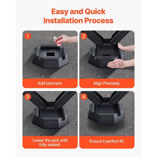 RV Leveling Pads 5000 lbs 4 Pcs Rubber Trailer Jack Pads 5,5" τετραγωνικά πόδια