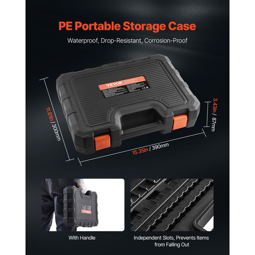 Bit Socket Set 107-Piece SAE και Metric Hex/Torx/E-Torx/Tamper-Proof/Extra Long