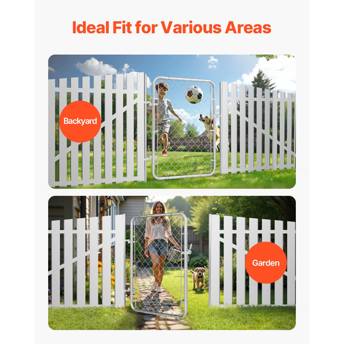 VEVOR Chain Link Fence Gate Fit 2-6 ft x 4 ft Garden Gate Posts Δεν περιλαμβάνονται
