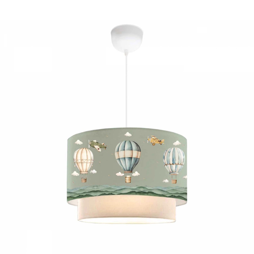 GloboStar® BALLON 204-0120 Παιδικό Κρεμαστό Φωτιστικό Φιγούρα Μονόφωτο 1 x E27 IP20 Πολύχρωμο Ύφασμα - Μ30 x Π30 x Υ70cm