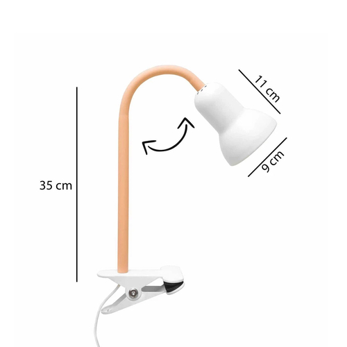 GloboStar® TAVOLO 204-0151 Παιδικό Eπιτραπέζιο Φωτιστικό Μονόφωτο 1 x E27 IP20 Πορτοκαλί & Λευκό Πλαστικό - Μ11 x Π9 x Υ35cm