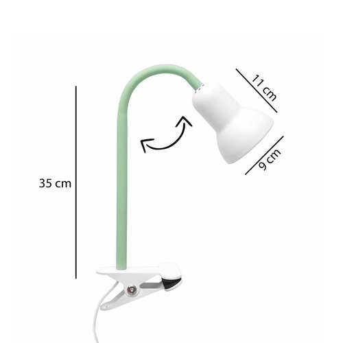 GloboStar® TAVOLO 204-0153 Παιδικό Eπιτραπέζιο Φωτιστικό Μονόφωτο 1 x E27 IP20 Πράσινο & Λευκό Πλαστικό - Μ11 x Π9 x Υ35cm