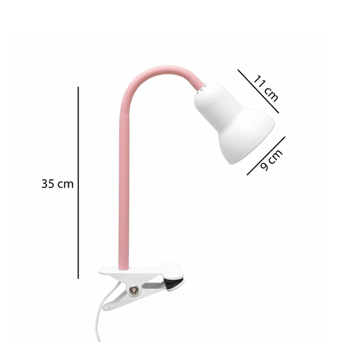 GloboStar® TAVOLO 204-0154 Παιδικό Eπιτραπέζιο Φωτιστικό Μονόφωτο 1 x E27 IP20 Ροζ & Λευκό Πλαστικό - Μ11 x Π9 x Υ35cm