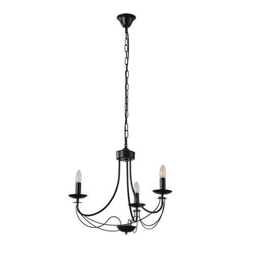 ΦΩΤΙΣΤΙΚΟ ΚΡΕΜΑΣΤΟ ΜΕΤΑΛΛΟ 3ΦΩΤΟ 3XE14 MAX 15W 470X600mm ΜΑΥΡΟ ΔΙΑΦΑΝΕΣ ΓΥΑΛΙ ARTE ILLUMINA KRISTALLO