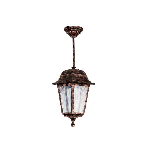 GloboStar® SOLME 203-0214 Vintage Κρεμαστό Φωτιστικό Φαναράκι Μονόφωτο 1 x E27 IP44 Χάλκινο Πλαστικό Σώμα - Μ15 x Π15 x Υ50cm