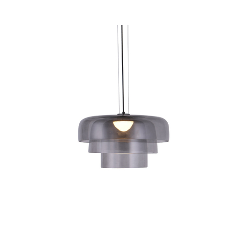 Inlight Κρεμαστό Φωτιστικό LED 12W 3000Κ απο φιμέ γυαλί D:42x23cm (4068-Smoky)