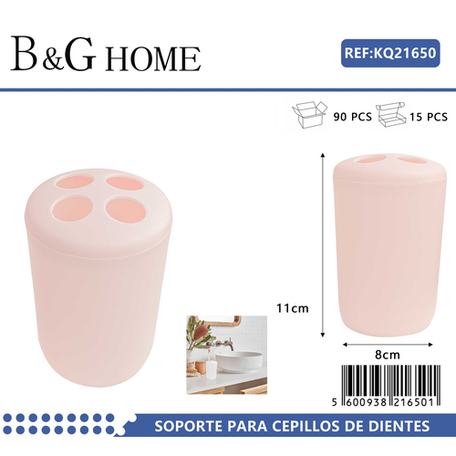 Θήκη οδοντόβουρτσας πλαστική - Light Pink - 21650