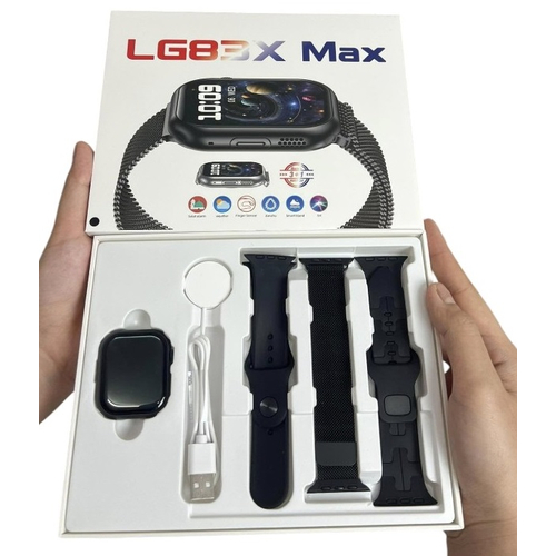 Σετ Smartwatch με 3 λουράκια - LG83X Max - 065196 - Black