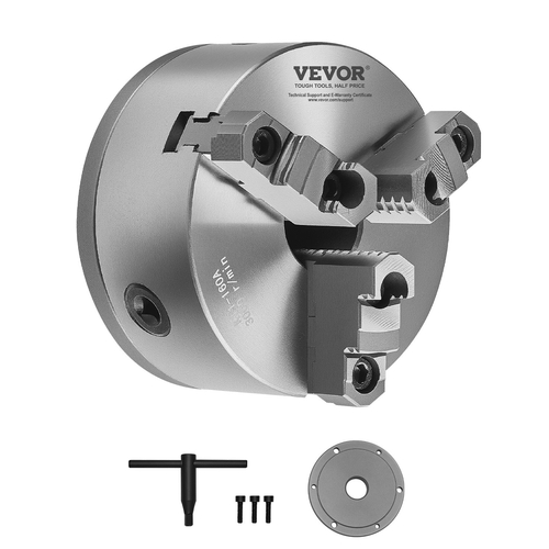 VEVOR 6 σε 3-Σαγόνι αυτοκεντρικό τσοκ τόρνου 1 1/2 in-8 Πλάκα στήριξης με σπείρωμα