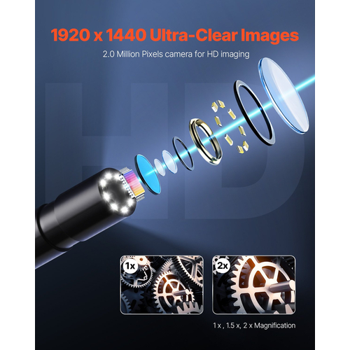 Ενδοσκόπιο VEVOR 1920P HD Borescope για Android & IOS με καλώδιο 5 μέτρων