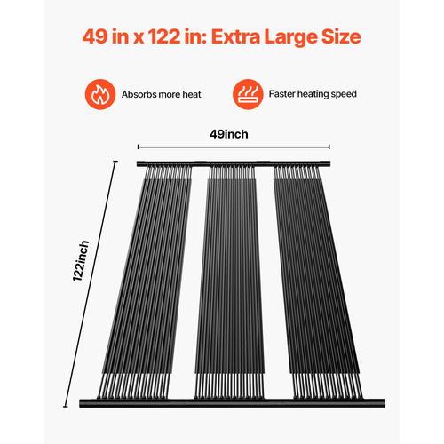 VEVOR Solar Pool Heater 4 x 10 Foot Υπέργειο Σύστημα Θέρμανσης Πισίνας ( 4 πάνελ)