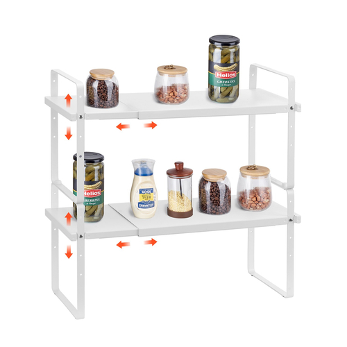 VEVOR 2 Επίπεδο ντουλάπι Organizer Ράφια Πάγκος Ράφια Ατσάλινο ράφι μπαχαρικών αποθήκευσης