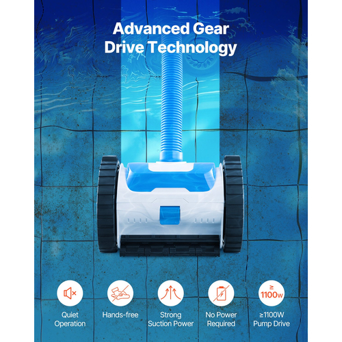 VEVOR Suction Pool Cleaner Ηλεκτρική σκούπα με 2 τροχούς για εσωτερική/επάνω πισίνα