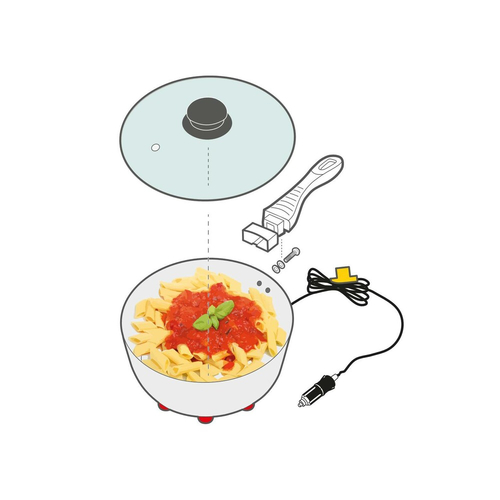 ΚΑΤΣΑΡΟΛΑΚΙ ΗΛΕΚΤΡΙΚΟ ELECTRIC SAUCEPAN 12V 170W 13A Φ18cm 1,9Lt ΜΕ ΦΙΣ ΑΝΑΠΤΗΡΑ LAMPA - 1 ΤΕΜ.