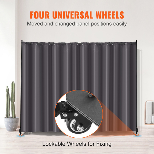 VEVOR Room Divider Φορητό πάνελ Διαχωριστικό δωματίου με ρόδες Privacy Screen Grey