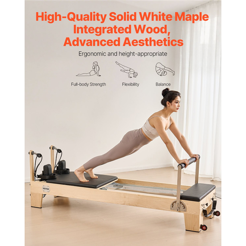 VEVOR Pilates Reformer Ξύλινο μηχάνημα Pilates Εξοπλισμός γυμναστικής για το σπίτι