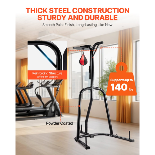 VEVOR 2 σε 1 Πλαίσιο βαρέως τύπου τσάντα του μποξ Boxing Punching Fitness Stand Steel