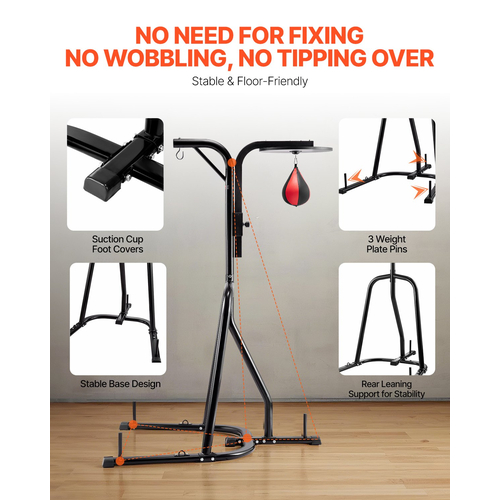 VEVOR 2 σε 1 Πλαίσιο βαρέως τύπου τσάντα του μποξ Boxing Punching Fitness Stand Steel
