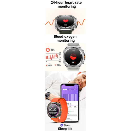 Σετ Smartwatch με 2 λουράκια - Z7 Ultra - 065219 - Orange