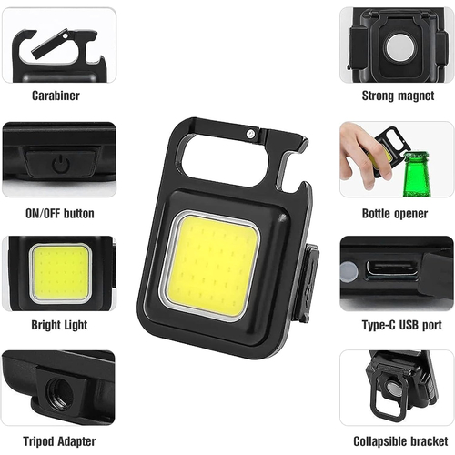 Mini επαναφορτιζόμενος φακός LED μπρελόκ - 532 - 175145