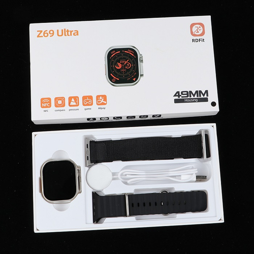 Σετ Smartwatch με 2 λουράκια - Z69 Ultra - 687996 - Black
