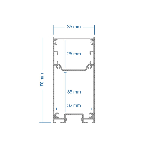 GLOBOSTAR® ALP-LINEAR LUMILINE 61765-3M Επιφανειακό / Κρεμαστό Προφίλ Αλουμινίου με Λευκό Γαλακτερό Πατητό Κάλυμμα για Ταινίες LED IP20 - Γκρι Ανθρακί Ματ - Μ300 x Π3.5 x Υ7cm