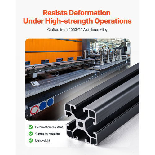 VEVOR 4PCS 23,6 in (600 mm) T Slot 4040 Aluminium Extrusion Anodized Linear Rail
