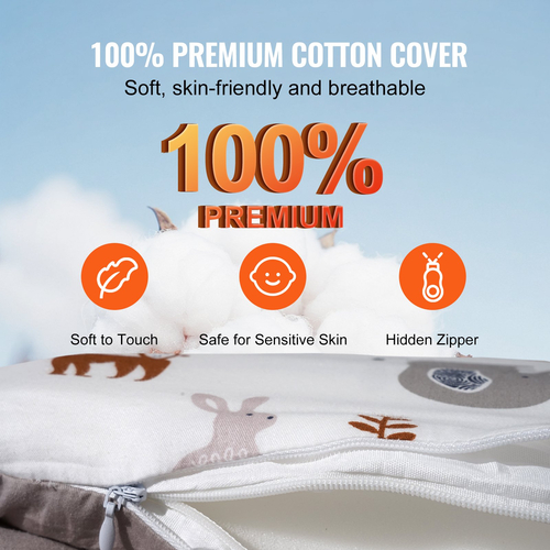 VEVOR Baby Lounger Infant Nest Lounger 100% Cotton Co με προσκέφαλο