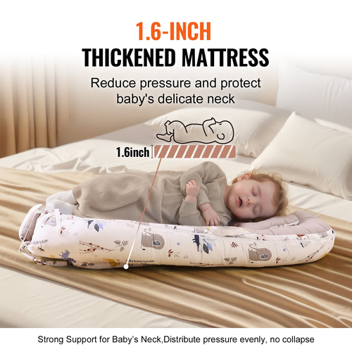 VEVOR Baby Lounger Infant Nest Lounger 100% Cotton Co με προσκέφαλο