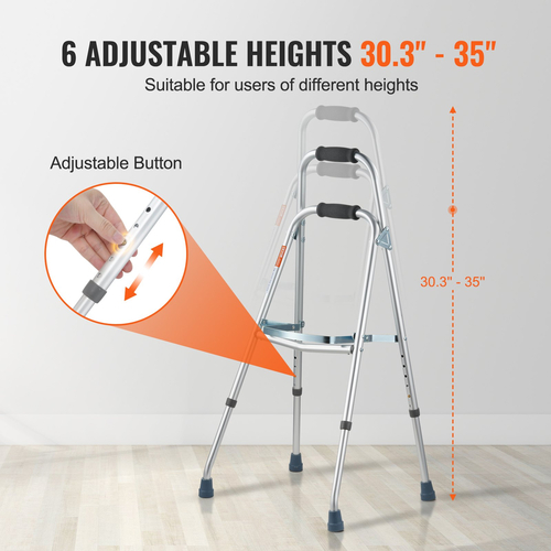 VEVOR Folding Hemi Walker One Arm Mobility Walker για ηλικιωμένους και ρυθμιζόμενο ύψος