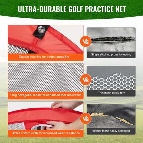 Δίχτυ VEVOR Golf Chipping Net, Pop Up Golf Practice Net, Φορητό Indoor Outdoor Home Golf Hotting Aid Net with Target and Carry Bag, for Backyard Driving Training Swing, Gift for Men, Golf Lover, Red
