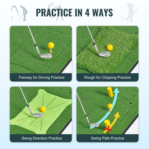 VEVOR PRO 5x4ft Golf Hitting Mat Turf Golf Training Aid Outdoor Outdoor Practice