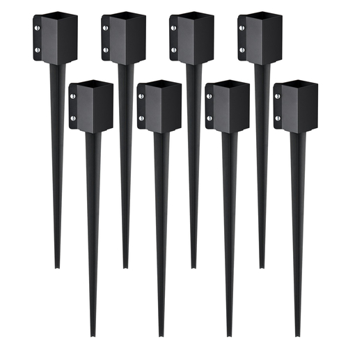 VEVOR Fence Post Anchor Ground Spike, 8 πακέτο 36 x 4 x 4 ίντσες εξωτερική διάμετρος (εσωτερική διάμετρος 3,5 x 3,5 ίντσες), μεταλλική μαύρη σκόνη με επίστρωση πάσσαλου, για κιγκλίδωμα κήπου κατάστρωμα γραμματοκιβωτίου