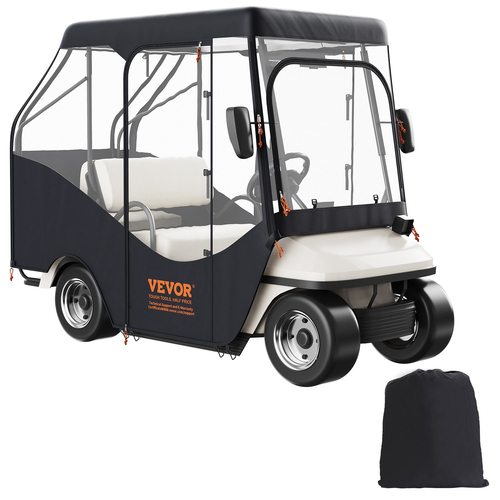 Περίβλημα VEVOR Golf Cart, 600D Polyester Driving Condition με διαφανή παράθυρα 4 όψεων, 4 καλύμματα Passenger Club Car Universal Ταιριάζει στα περισσότερα καρότσια μάρκας, αντηλιακό και ανθεκτικό στη σκόνη κάλυμμα καροτσιού εξωτερικού χώρου