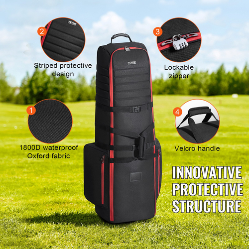 VEVOR Golf Club τσάντα ταξιδιού Κάλυμμα θήκης αποσκευών Golf με ρόδες 1800D Oxford
