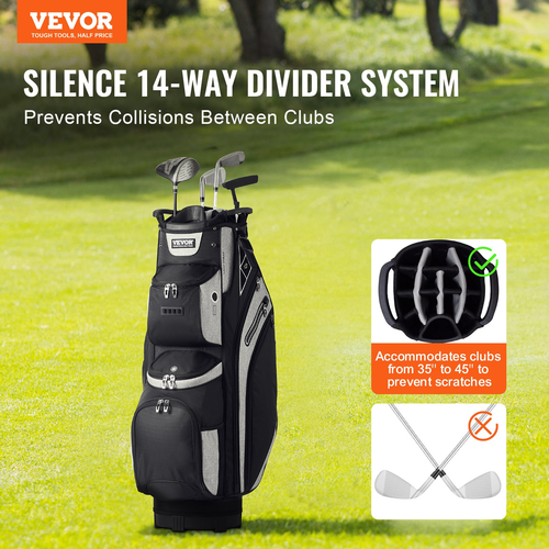 VEVOR 36" τσάντα για καλάθι γκολφ 14 κατευθύνσεων Organizer Divider επάνω πολλαπλές τσέπες Επιλογή χρώματος