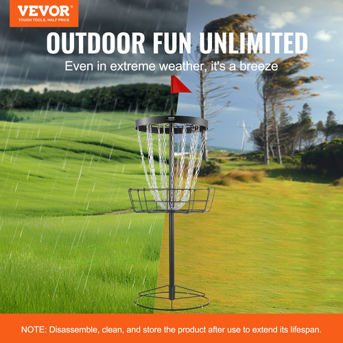 Καλάθι Γκολφ VEVOR Disc Golf, Φορητή οπή γκολφ με 24 αλυσίδες, καλάθι γηπέδου γκολφ για πρακτική άσκηση από χάλυβα, σετ καλάθι γκολφ για εσωτερικούς και εξωτερικούς χώρους με τσάντα μεταφοράς & 6 δίσκους, μαύρο