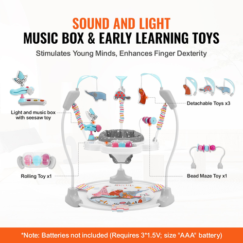 VEVOR Baby Bouncer Activity Center Baby Jumper Jumperoo με Toys Music Lights