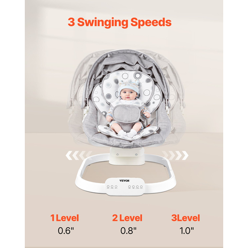 VEVOR Baby Swing για Βρέφη 3 Ταχύτητες 3 Θέσεις Καθισμάτων Τηλεχειριστήριο Bluetooth