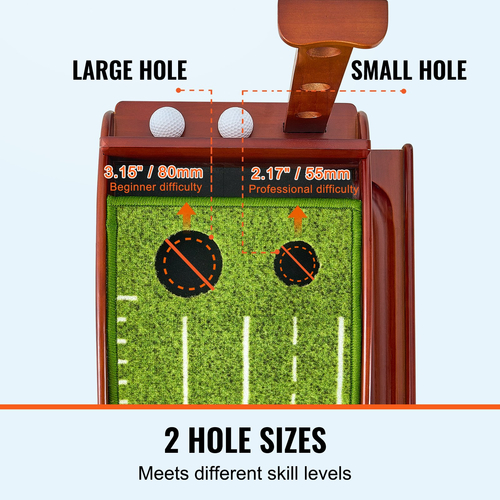 VEVOR 2 Hole Golf Putting Mat Indoor Golf Putting Green Golf Training Aid