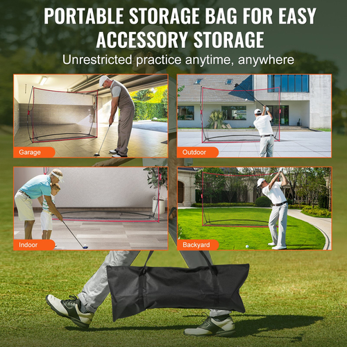 VEVOR Golf Practice Hitting Net, τεράστιο δίχτυ γκολφ 10,8x7ft, Προσωπική εμβέλεια οδήγησης για εσωτερική χρήση σε εξωτερικό χώρο, φορητό οικιακό βοήθημα γκολφ με πλαίσιο και τσάντα μεταφοράς από συμπαγές υαλοβάμβακα, δώρο για άνδρες, λάτρης του γκολφ