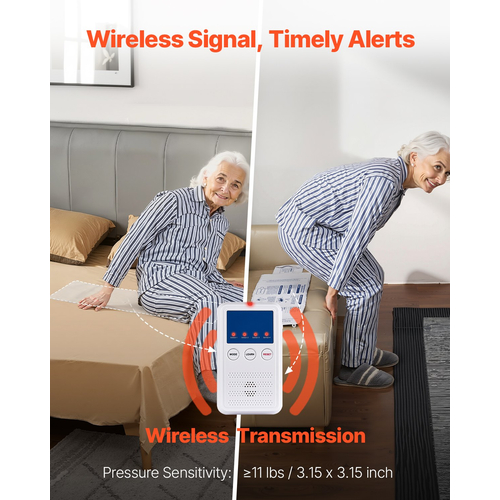 Σύστημα συναγερμού κρεβατιού VEVOR Early Alert Ασύρματο μαξιλάρι αισθητήρα κρεβατιού και καρέκλας με τηλεειδοποιητή