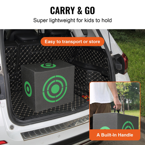 VEVOR Archery Target, 16"x18" All-side Shotting Archery Target, Outdoor Portable Target Archery Target with Carry Handle, Εύκολη αφαίρεση βέλους, Μεγάλη ορατότητα, Ελαφρύ, Εύκολο στη μεταφορά, Μαύρο