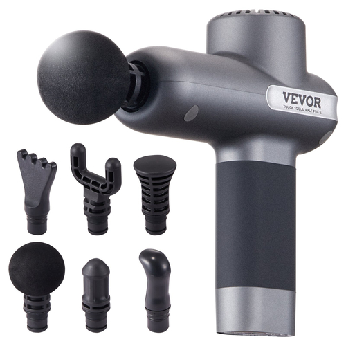 VEVOR Πιστόλι μασάζ Deep Tissue Percussion Muscle Massager με 5 ταχύτητες 6 κεφαλές